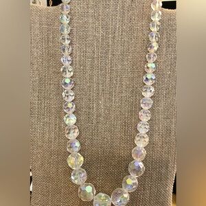 Vintage faceted aurora borealis necklace